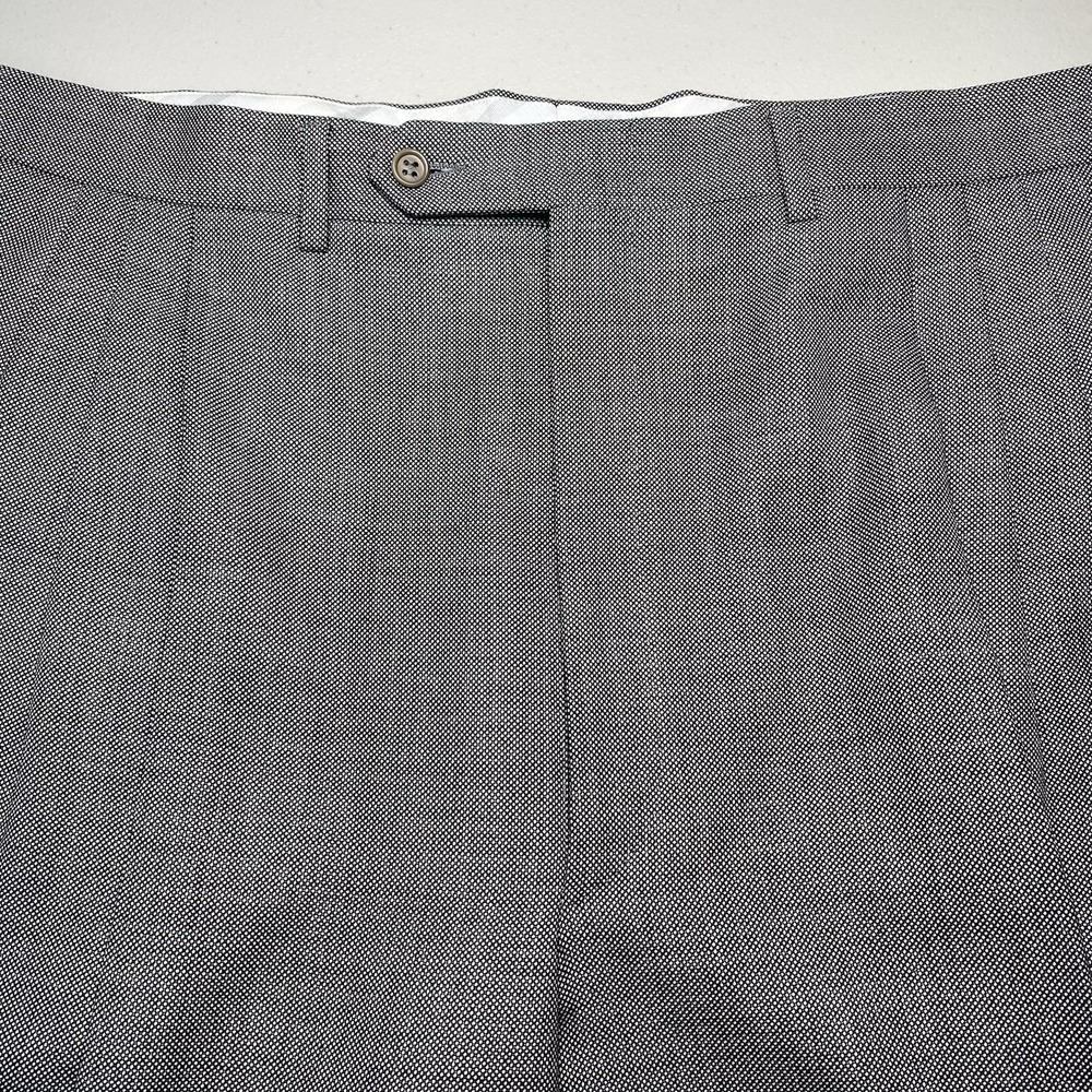 Canali Dress Trouser 38 (40x30.5 Cuffed) Tallia Di Delfino Birdseye Triple Pleat